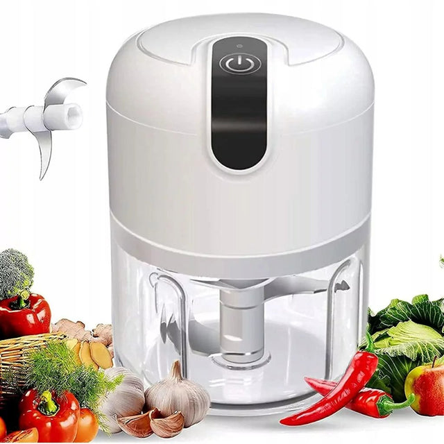 Elektryczny rozdrabniacz do warzyw siekacz szatkownica krajacz mocny 250ml 1200 w niebieski