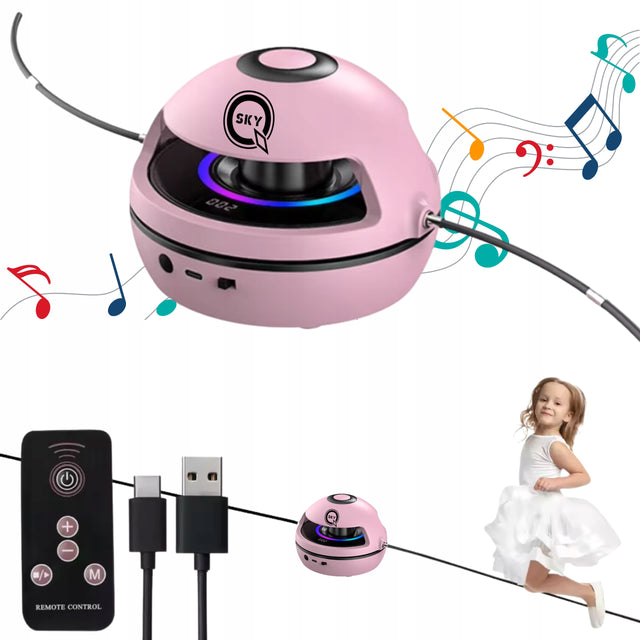 Skakanka muzyczna na bluetooth inteligentna automatyczna licznik pilot guma do skakania z tworzywa sztucznego różowy wiek 6 m+