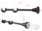 Karnisz czarny podwójny 160 cm fi 19+19 mm karnisze metalowe modern drążek okienny do firan i zasłon, styl loftowy