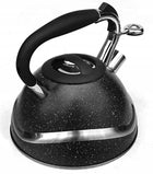 Czajnik z gwizdkiem tradycyjny indukcja GAZ stal nierdzewna czarny duzy 3 L kettle do gotowania wody, srebrny