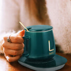 Zestaw kubek podgrzewany podstawka podgrzewacz wody herbaty kawy prezent ceramiczny 340 ml do napojów
