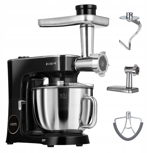 Wielofunkcyjny robot kuchenny mikser planetarny MPM MRK-26 2600W 3W1 grzeje nominalna czarny