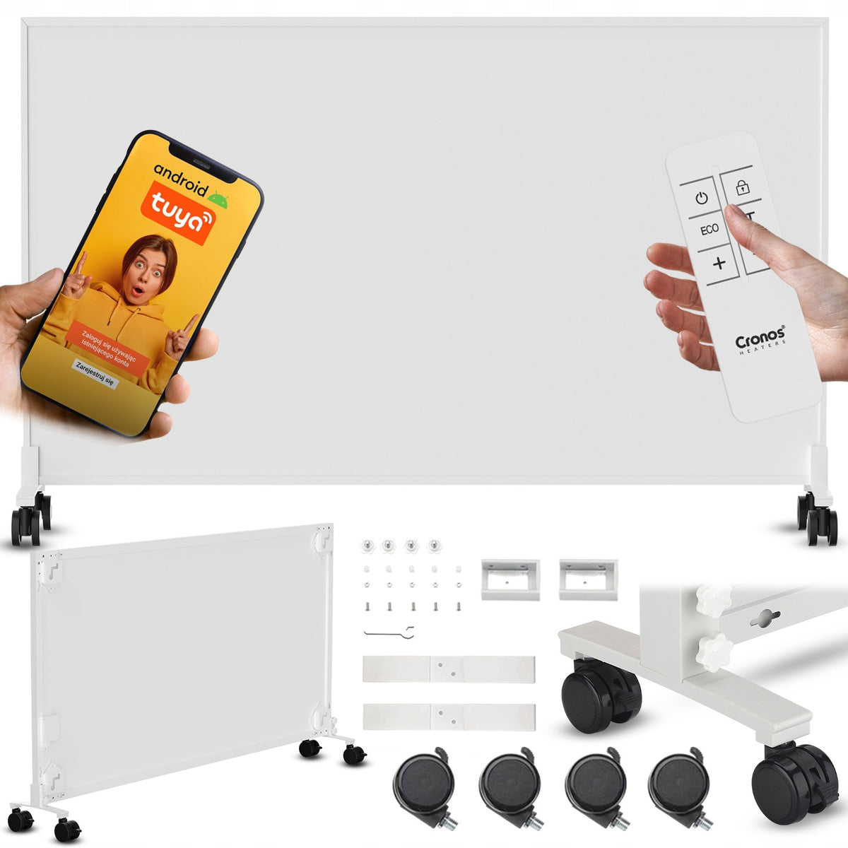 GRZEJNIK ELEKTRYCZNY NA PODCZERWIEŃ PANEL PROMIENNIK IR 800W + NÓŻKI 800 W