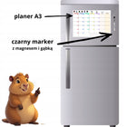 Planer magnetyczny A3 + planer A4 + markery + gąbki + magnesy organizacja zadań, harmonogram domowy, tablica na lodówkę