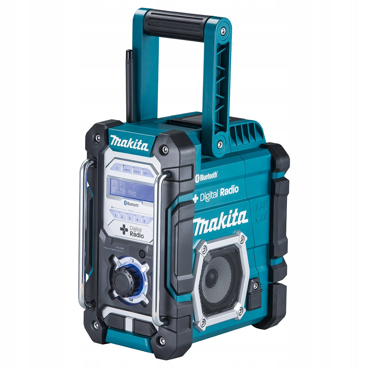 AKUMULATOROWY ODBIORNIK RADIOWY BLUETOOTH DMR112 MAKITA na budowę i do warsztatu, przenośne audio z łącznością