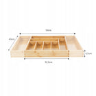 Wkład do szuflady na sztućce GreenBlue 43 x 50 cm organizer kuchenny bambusowy brązowy, 9 przegródek, noże, widelce
