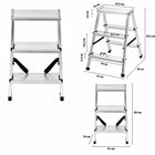 Drabina aluminiowa składana 3 stopniowa domowa podest 125kg produkt polski taboret roboczy, stołek do sięgania, do prac