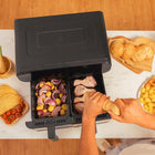 Frytkownica beztłuszczowa dwukomorowa AIR fryer voksar G11 2400W +przepisy srebrny/szary