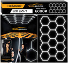 Lampa LED hexagon Panel Oświetlenie Warsztat Garaż Dom 297 x 515 5500-6000K plafon sufitowy ze zintegrowanym źródłem