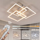 Lampa Sufitowa LED Żyrandol z Pilotem 40W Kwadratowa Biała Nowoczesna oświetlenie do salonu i jadalni, 3 punkty