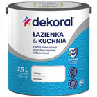 Dekoral Łazienka&Kuchnia Farba lateksowa odporna na wilgoć biała 2,5l do ścian, półmatowa, wydajność 14 m²/l
