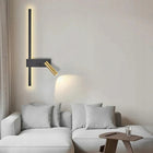Kinkiet APP1439-P LED prawy czarny złoty lampa ścienna + reflektor oprawa metalowa 2 źródła światła 8 w do wnętrz