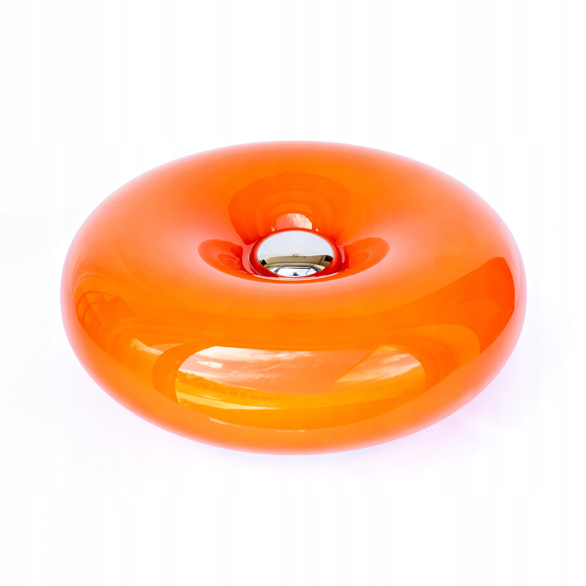 Lampa LED Donut Szklana Stołowa Pomarańczowa USB Lampka Nocna Dekoracyjna oświetlenie do sypialni, salonu, biura
