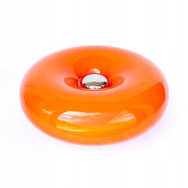 Lampa LED Donut Szklana Stołowa Pomarańczowa USB Lampka Nocna Dekoracyjna oświetlenie do sypialni, salonu, biura, jadalni i kuchni