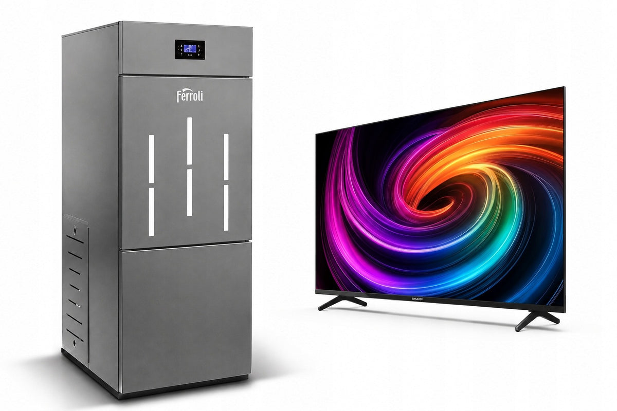 KOCIOŁ NA PELLET FERROLI BIOPELLET PRO 12 KW ZUM TELEWIZOR SHARP 40" Dolnego spalania Piec stalowy