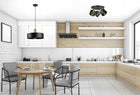 Lampa Sufitowa Żyrandol Plafon Czarna Złota Classic Spot 482-EG3 LED E27 oprawa oświetleniowa metalowa 3-punktowa do
