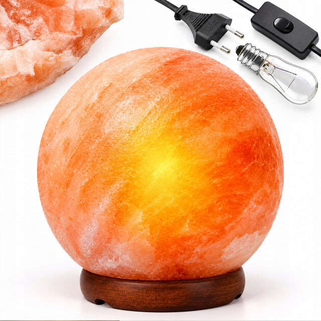 Lampa solna himalajska 3 kg okrągła jonizator powietrza księżyc Luna 14cm