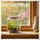 Słój szklany dekoracyjny W-719B H-17 cm z korkiem/ szkło ekologiczne naczynie florystyczne do terrarium i kompozycji
