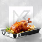 Blacha z rusztem brytfanna do pieczenia kurczaka RYB forma stal kratką 40cm roaster, naczynie metalowe na mięso i