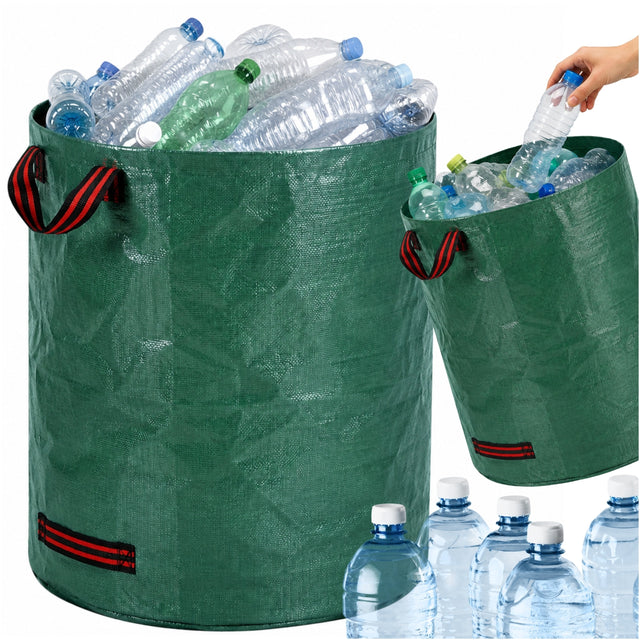 Torba worek kosz na butelki plastikowe kaucyjne zwrotne puszki szkło 272 L pojemnik do segregacji odpadów recyklingowych zielony