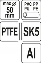 Yato obcinak nożyce szczypce do cięcia RUR PVC PP 50mm przecinarka instalacyjna ręczna hydraulika tworzywa sztuczne