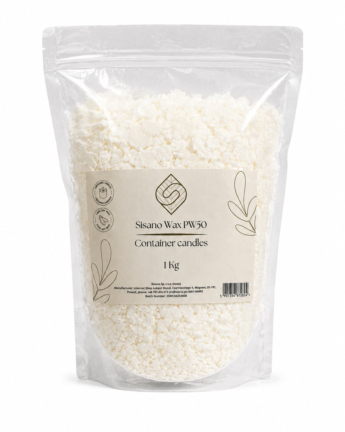 Sisano Wax PW50 Container – wosk sojowy do świec zalewanych 1 Kg