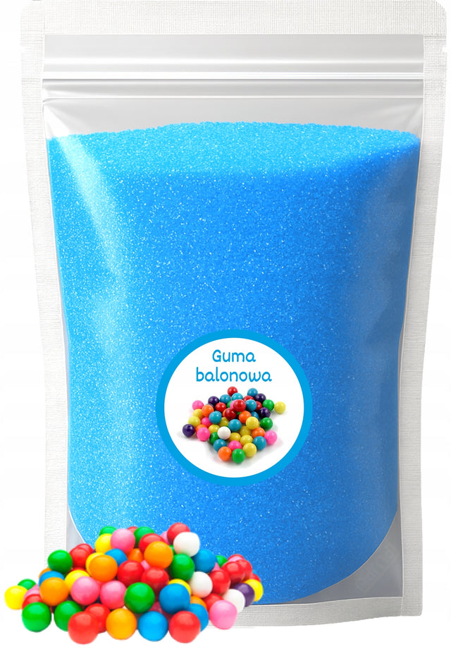 Cukier Do Waty Cukrowej guma balonowa 1kg Kolorowy Do Maszyny Smakowy Suchy gotowy, sypki wsad do urządzeń domowych i profesjonalnych, niebieski