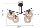 LAMPA SUFITOWA WISZĄCA ŻYRANDOL CZARNY LOFT NOWOCZESNY LED NAD WYSPĘ KULE 4 punkty świetlne, szklana oprawa, gwint E14