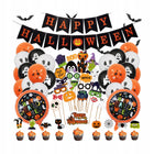 GIRLANDA HAPPY HALLOWEEN BALONY DUCHY ZESTAW REKWIZYTY DO ZDJĘĆ TOPPER 72el ozdoby na przyjęcie, akcesoria do fotobudki