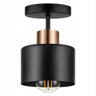 Lampa wisząca sufitowa plafon LED retro edison oprawa metalowa czarna, gwint E27, 1 źródło światła, do salonu lub