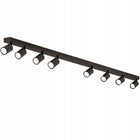 Lampa sufitowa Natynkowa Oprawa halogenowa 8x GU10 LED Szyna Tuba Spot oświetlenie punktowe czarna okrągła do salonu