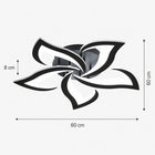 Lampa Sufitowa LED Żyrandol Czarna Nowoczesna do Salonu 60W 6500K wisząca, 5 punktów świetlnych, aluminiowa, 59 cm