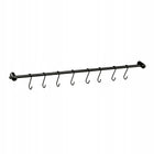 Reling kuchenny czarny +haczyki 8szt wieszak na przybory kuchenne 54cm organizer akcesoriów, do łopatek i chochli