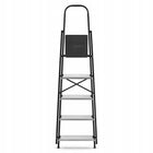Drabina aluminiowa stalowa domowa higher 5 stopni 150 kg mocna podest 97 cm, wysokość pracy 2,97 m, do malowania i prac
