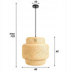 Lampa Sufitowa Boho Rattan Bambus Pleciona Naturalna E27 Styl Wiklinowy Abażur wiszący do salonu sypialni jadalni