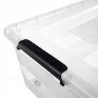 Pojemnik z pokrywą do przechowywania 28l organizer plastikowy na zabawki skrzynia na kółkach, bezbarwna, 39x59x17 cm