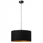 Lampa wisząca pojedyncza loft 40cm abażur czarny złoty oświetlenie sufitowe, tkaninowy klosz, gwint E27, 60 w, do salonu