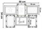Ramka na zdjęcia 10x15 multi foto 6 zdjęć biała kolaż na ścianę fotografie dekoracja do domu, tworzywo sztuczne, format