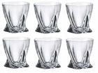 Szklanki do whisky 6szt komplet szklanek 340ml szkło premium Quadro Bohemia tumbler, naczynia barowe, bezbarwne, mycie