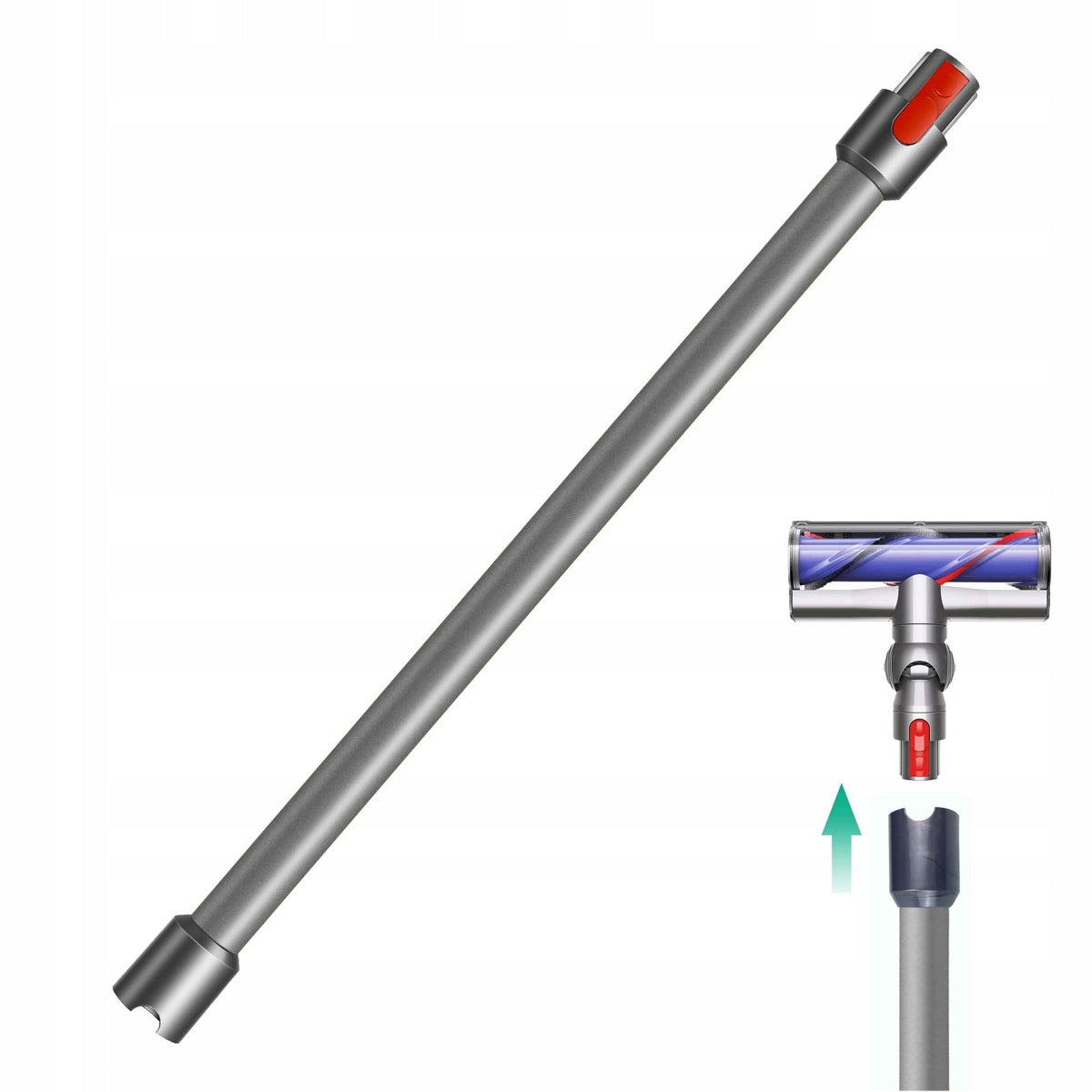 Rura aluminiowa dla dyson V7 V8 V10 V11 V15 Slim zamiennik 73 cm srebrny/szary z opakowaniem jednostkowym
