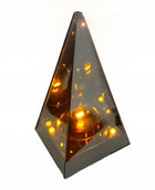 Znicz Lustrzany Lampion Piękny Dekoracyjny Piramida LED 20cm szkło