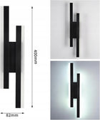 Kinkiet Ścienny Czarny Lampa LED 16W Nowoczesny do Salonu 6500K 1800lm oprawa na ścianę, metalowa, zimna barwa światła