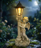 Świecznik znicz aniołek Solarny LED dekoracja Grób 49cm cmentarz ogród figurka anioła lampion nagrobny ozdoba nagrobna