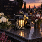 Znicz Solarny na Grób Wieczna Latarenka Statuetka na Cmentarz LED 18 cm lampion nagrobny, ozdoba mogiły, świecąca
