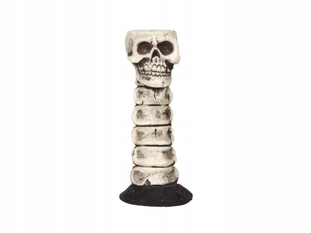 Świecznik na świecę herbacianą Czaszka 17cm lampion halloweenowy dekoracja na tealight ozdoba imprezowa z plastiku