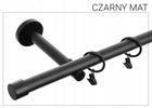 Karnisz metalowy pojedynczy fi19 mm loft - 140cm Czarny mat drążek do zasłon i firan, do salonu i sypialni