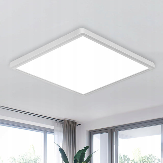 Lampa sufitowa LED plafon biały 6500K kwadratowa IP45 nowoczesna do łazienki oprawa oświetleniowa, zimna barwa światła, szerokość 30 cm