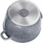 DUŻY GARNEK MARMUROWY Z POKRYWKA INDUKCJA GAZ NON-STICK AROMA KNOB 28cm 10L do piekarnika, na kuchnię ceramiczną i