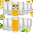 12x Szklanki RYFLOWANE do napojów wody drinków zestaw komplet szklanek 320 przezroczyste szkło, 320 ml, można myć w