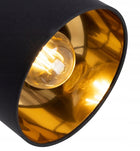 Lampka nocna Lampa stołowa loft na led E27 Abażur oświetlenie dekoracyjne do sypialni i salonu, czarna żółta, wysokość